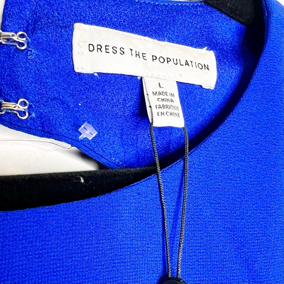 Dress the Population Paola Fit and Flare Mini Dress in Blue Size Large - Picture 7 of 10